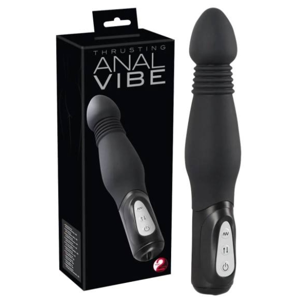 You2Toys - análny vibrátor s posuvným pohybom - čierny