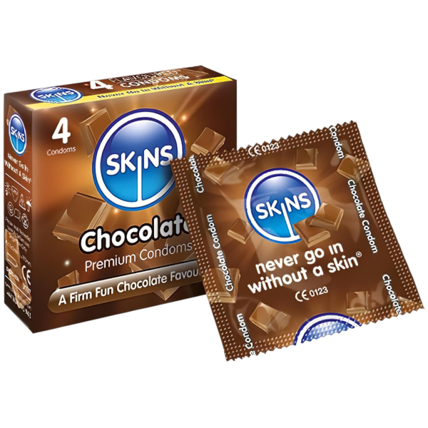 Skins - kondóm s čokoládovou príchuťou - 4 ks