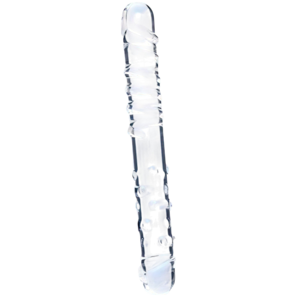 Clarity - sklenené dildo obojstranné - priehľadné