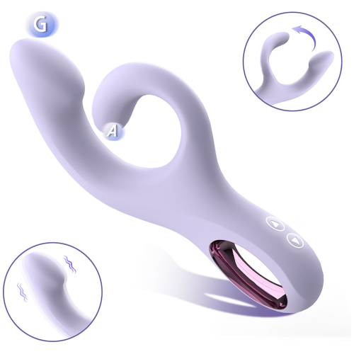Sex HD - vibračný G‑bodový stimulátor s klitorálnym ramenom (fialový)