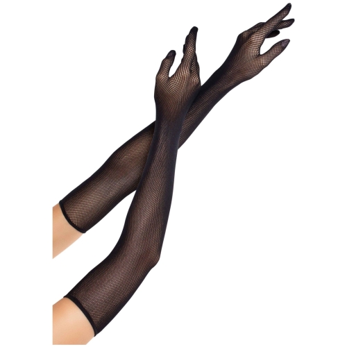 Leg Avenue Opera prodloužené rukavice černé