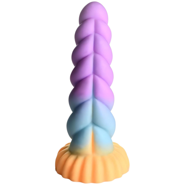 Creature Cocks Mystique - dildo jednorožec - 21 cm - fialovo-žltý