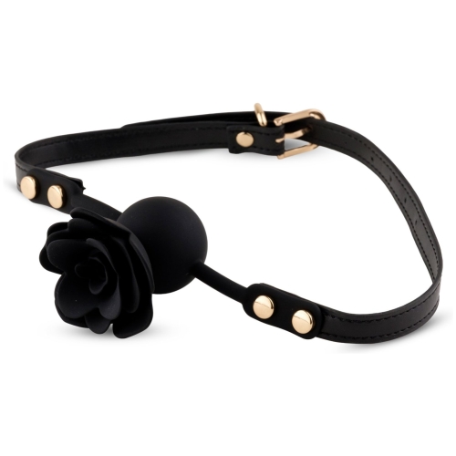 HeavyFun Black Rose Silikonový roubík prodyšný L