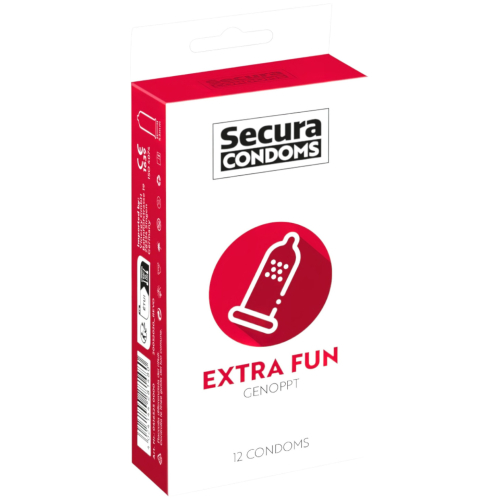 Secura Extra Fun - kondómy s bodkami - 53mm - 12 ks