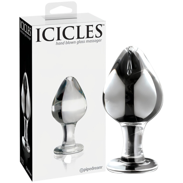 Icicles No. 25 - análny kolík - sklo - kužeľový - priehľadný
