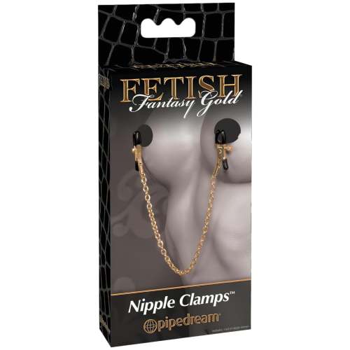 Pipedream Fetish Fantasy Gold - kliešte na bradavky (zlaté)