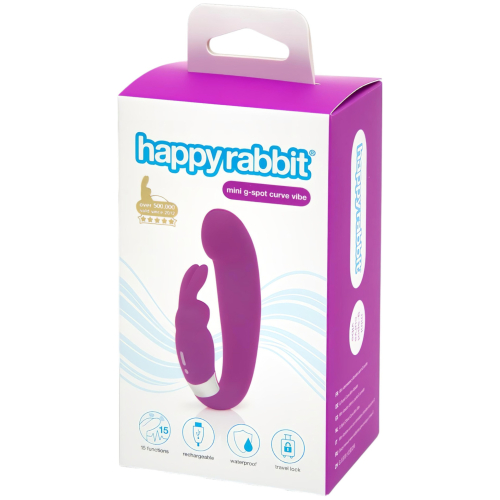 Happyrabbit - mini G-bod vibrátor s ramienkom na klitoris - fialový