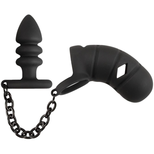 Black Velvets Klietka na penis a análny kolík