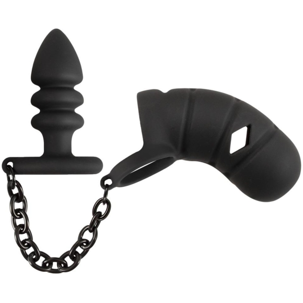Black Velvets Klietka na penis a análny kolík