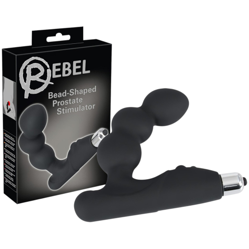 Rebel - vibrátor na prostatu s guľôčkami - čierny