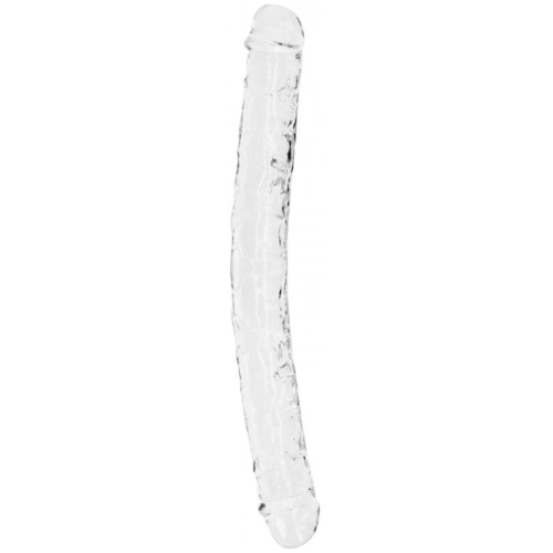 Realrock Obojstranné dildo 34 cm - transparentné