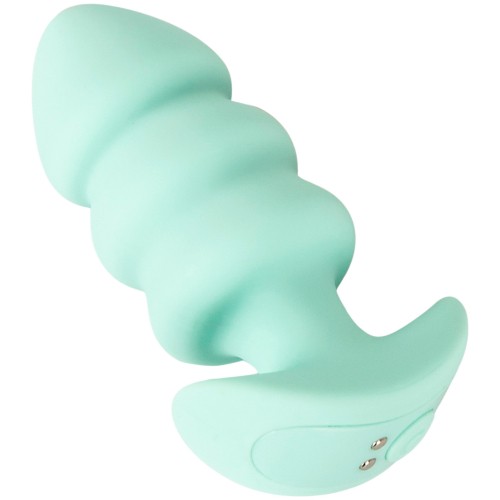 Cuties Mini - análny vibrátor plug s guľôčkami - zelený