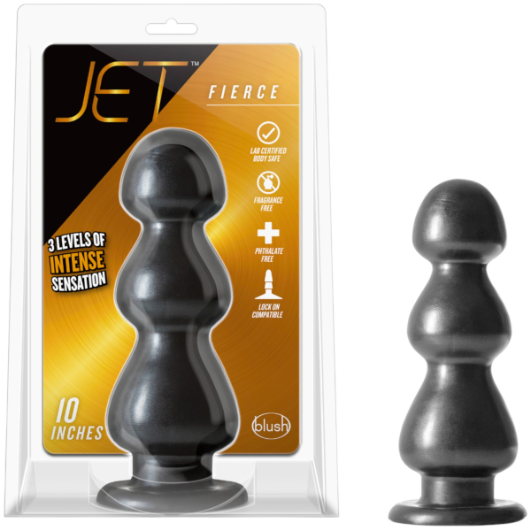 Blush Jet - realistický dildó s prísavkou a výstupkami - čierny