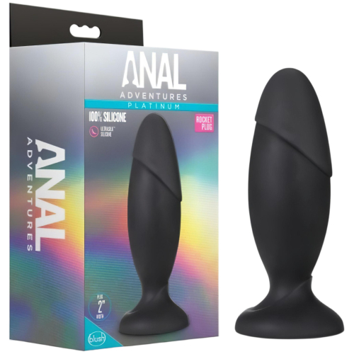 Anal Adventures Platinum Rocket - veľký análny kolík - čierny