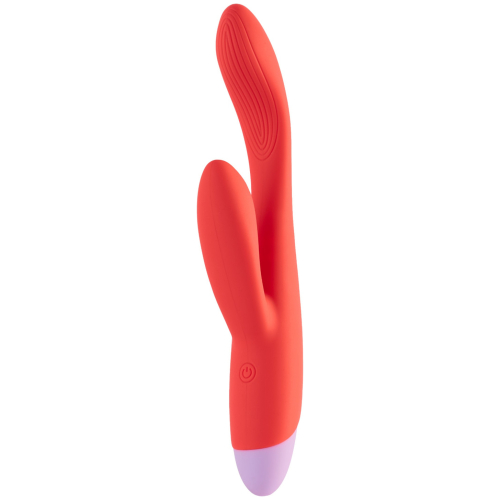 Dreamtoys - vibrátor na bod G s dráždičom klitorisu - červený