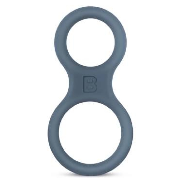 Boners - krúžok na penis a semenníky - silikón - sivý
