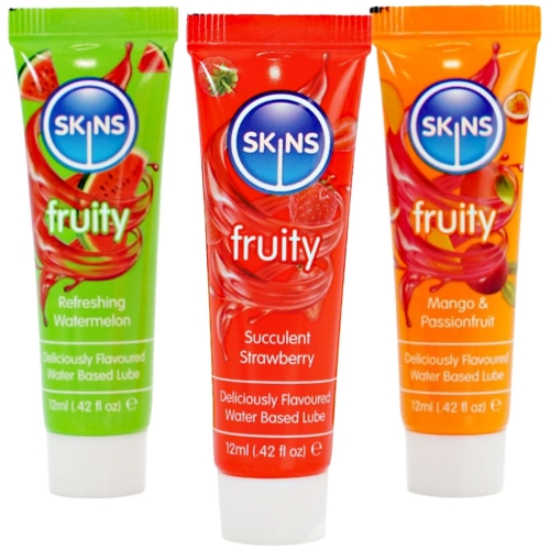 SKINS lubrikačné gély s príchuťou 3 x 12 ml