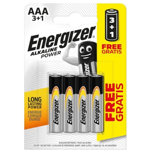 Energizer Alkaline Power - Mikrotužkové batérie AAA/4 3+1 zdarma