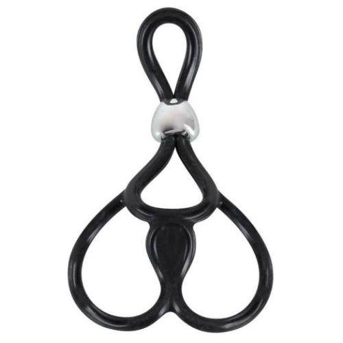You2Toys - nastaviteľný trojitý krúžok na penis a semenníky - čierny