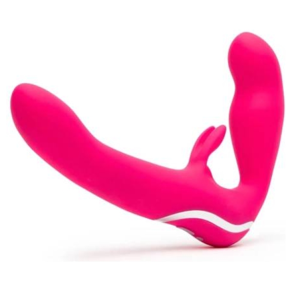 Happyrabbit - vibrátor bez popruhov - pripínací - vibračný - ružový