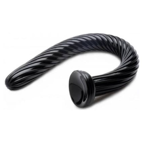 Hosed Spiral Anal Snake 19 - análne dildo s prísavkou - čierne