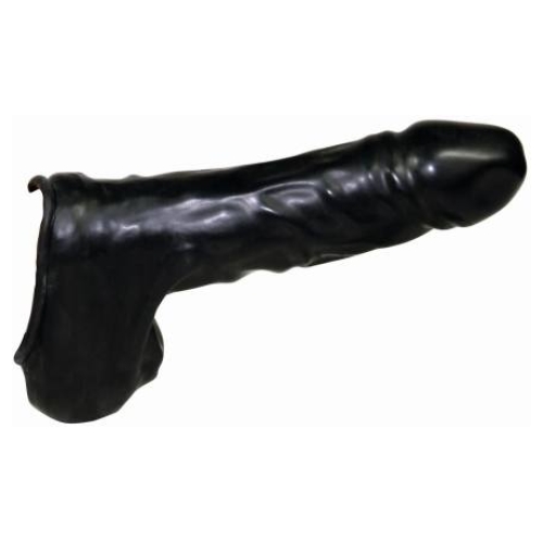You2Toys - latex návlek na penis a semenníky - čierny - Be Bizarre
