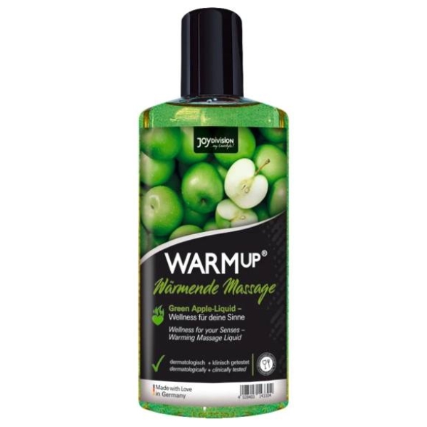 JoyDivision WARMup - masážny olej s hrejivým účinkom - zelené jablko - 150 ml