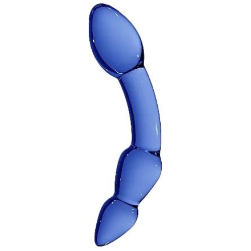 Chrystalino Superior Sklenené dildo obojstranné - modré
